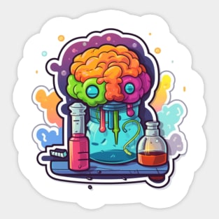 Think Outside The Box With Brain Art Sticker